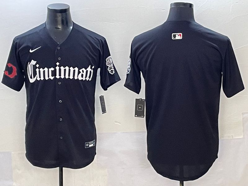 Men 2025 Cincinnati Reds Blank Black Five generations Joint Name Nike MLB Jersey style 2